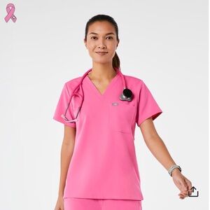 Figs F*ing Pink Catarina Scrub Top Size M